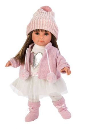 Llorens 53528 SARA - realistická panenka s měkkým látkovým tělem - 35 cm