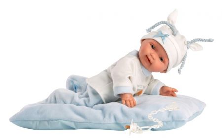 Llorens 26311 NEW BORN CHLAPEČEK - realistická panenka miminko s celovinylovým tělem - 26