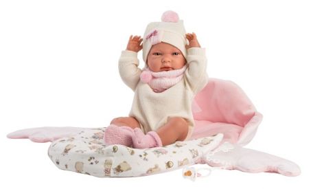 Llorens 73884 NEW BORN HOLČIČKA - realistická panenka miminko s celovinylovým tělem - 40 c