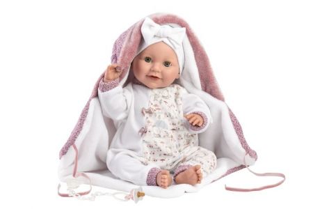 Llorens 74040 NEW BORN - mrkací realistická panenka miminko se zvuky a měkkým látkovým těl