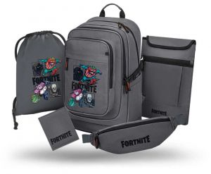 BAAGL SET 5 Cubic Fortnite Squad: batoh, sáček, ledvinka, obal na notebook, peněženka GRS