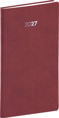 Diář týdenní kapesní Balakon 2027, bordó, 9cm x 15,5cm, PGD-KAPBA-7127