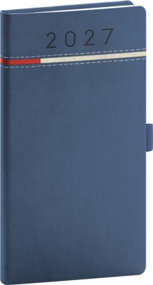 Diář týdenní kapesní Tomy 2027, modro-červený, 9cm x 15,5cm, PGD-KAPTO-7716