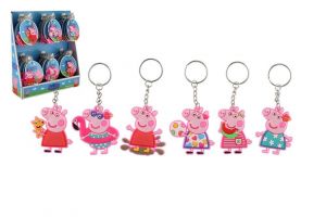 Klíčenka/Přívěsek 3D Prasátko Peppa/Peppa pig guma 10 cm na kartě