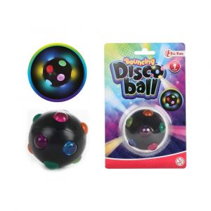 Míček skákací svítící Disco 6cm na baterie se světlem na kartě 11x17cm