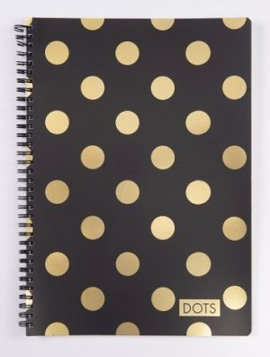 Twin wire blok A5 Soft Romantic Nature Dots Gold 8-09018
