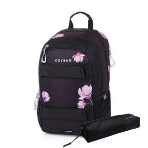 Studentský batoh + etue OXY Sport Flowers