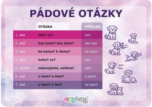 Vzdělávací karta A4 Pádové otázky motýl