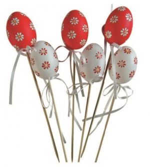 Vajíčko plastové zápich 6 cm + špejle
