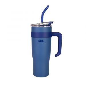 ALBI Modrý nerezový termohrnek s brčkem XXL 1200 ml