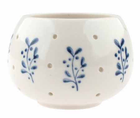 Svícen porcelánový Květiny modré ? 7 x 5 cm