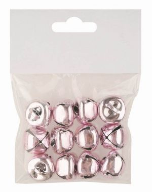 Rolničky starorůžové lesklé 2 x 1,5 x 2 cm na zavěšení, 12 ks v sáčku