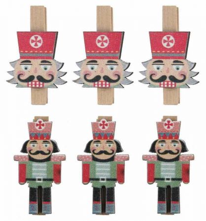 Louskáček dřevěný 2,5 x 4,5 x 0,3 cm na kolíčku, 6 ks v sáčku