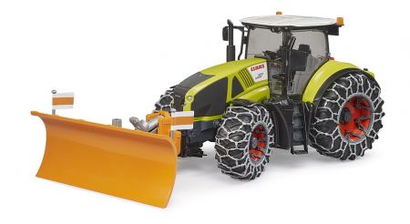 BRUDER 03018 (3018) Claas Axion 950 se sněhovými řetězy a radlicí