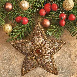 Ubrousky MAKI L (20ks) Baroque Star and Holly Berries