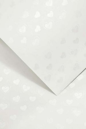 Ozdobný papír A4 Little Hearts - 220 g/m2, bílý, 20 listů