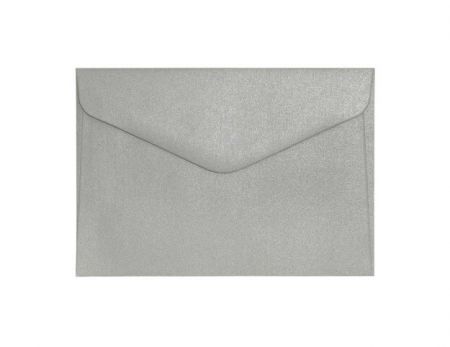 Ozdobné obálky Pearl - B6, 150 g/m2, perleťové, stříbrné, 10 ks