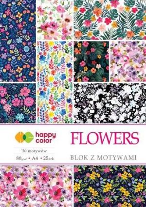 BLOK kreativních papírů A4/15K FLOWERS 25 motivů
