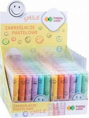 Zvýrazňovač mini 6 barev pastel smile
