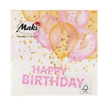 Papírové ubrousky – 3w 250x250 Balon Roz Pm