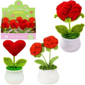 RUČNÍ VÝROBA HÁČKOVANÉ KVĚTINY RŮŽE DEKORACE RŮŽE VALENTÝN DÁREK