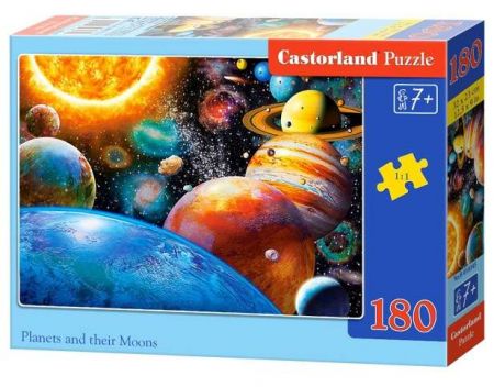 Puzzle Castorland 180 dílků - Planety a jejich Měsíce