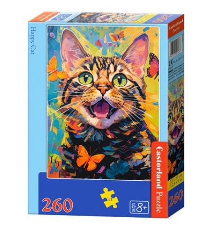 Puzzle Castorland 260 dílků -Šťastné kotě