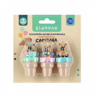 Zvýrazňovače Mini Kapybara 3 Barvy Starpak 563031 Starpak