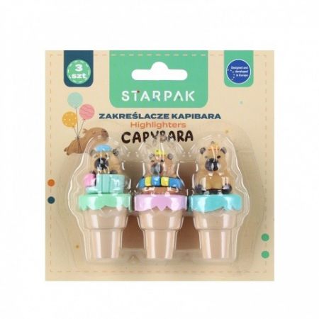 Zvýrazňovače Mini Kapybara 3 Barvy Starpak 563031 Starpak