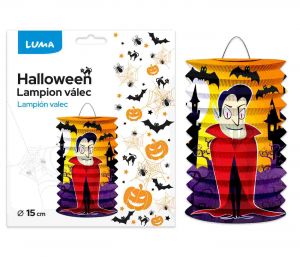 Lampion 15cm válec HALLOWEEN drákula LUMA
