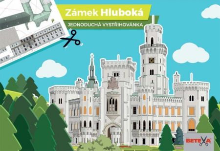 Vystřihovánky Zámek Hluboká jednoduchá (vystřihovánka BETEXA)